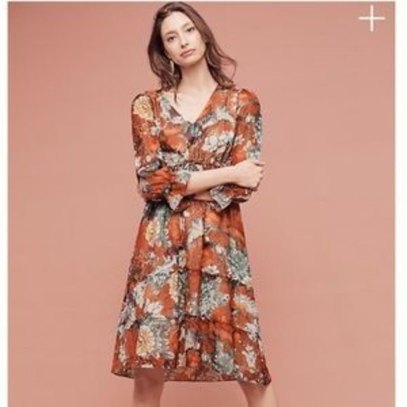 Anthropologie Dresses & Skirts - ANTHRO Hemant & Nandita Cappuccino Floral Smock 6
